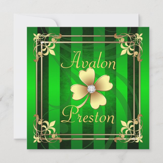 Faire-part de mariage du jour de St Patrick en (Devant)