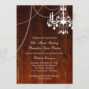 Faire-part de mariage du lustre Ombre Barn