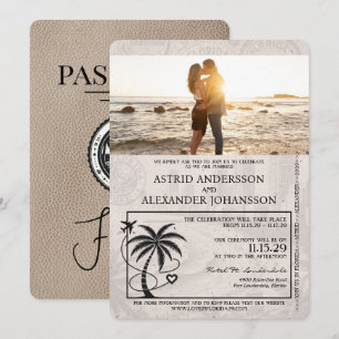Faire-part de mariage du passeport de la Floride b