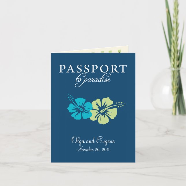 Faire-part de mariage du passeport Riviera Maya (Devant)