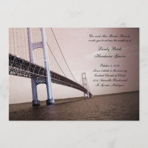 Faire-part de mariage du Pont Sepia Vintage Mackin