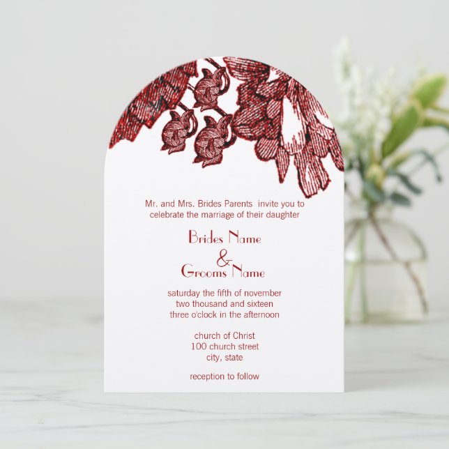 Faire-part de mariage du Rose des choux de Bourgog (Debout devant)
