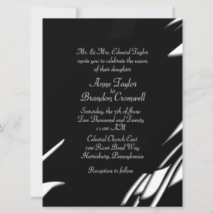 Faire-part de mariage du soir Abstrait noir / blan
