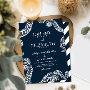 Faire-part de mariage du tentacle de pieuvre marin