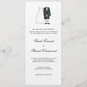 Faire-part de mariage écossais de jeunes mariés -