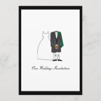 Faire-part de mariage écossais de kilt - vert