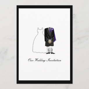 Faire-part de mariage écossais de la mort - violet