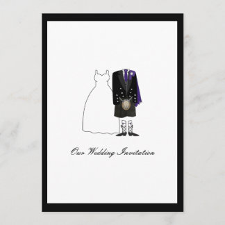 Faire-part de mariage écossais de la mort - violet