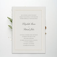Faire-Part de Mariage Écru Moderne Classique à Dou