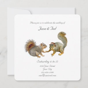 Faire-part de mariage écureuils