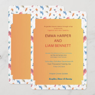 Faire-part de mariage Editable Autumn Leaves | Per