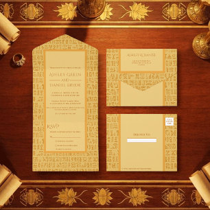Faire-part de mariage égyptien ancien Motifs hiéro