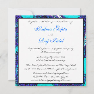 Faire-part de mariage électrique Aqua Paisley
