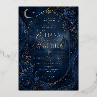 Faire-part de mariage Élégance Bleue Mystique