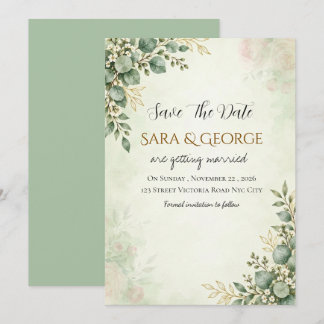 Faire-part de mariage élégant à la verdure Enregis