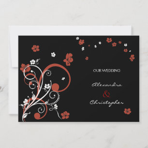 Faire-part de mariage élégant avec des tourbillons