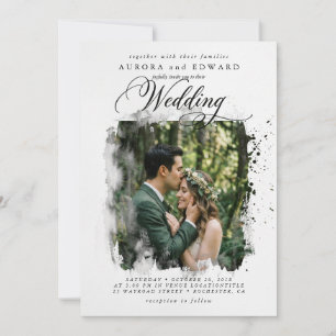 Faire-part de mariage élégant avec photo Boho Brus