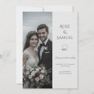 Faire-part de mariage élégant avec photo des marié
