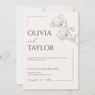 Faire-part de mariage élégant beige