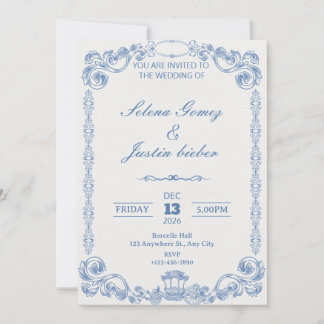 Faire-part de mariage élégant classique vintage bl