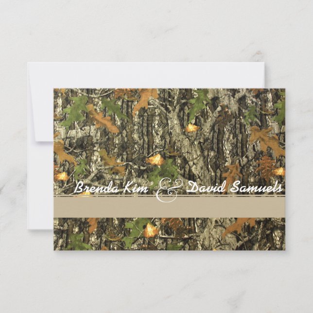 Faire-part de mariage élégant de chasse de Camo (Devant)
