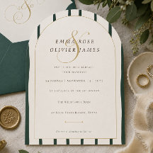 Faire-part de mariage élégant en or et émeraude av