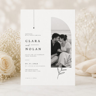 Faire-Part de Mariage Élégant et Intemporel avec M