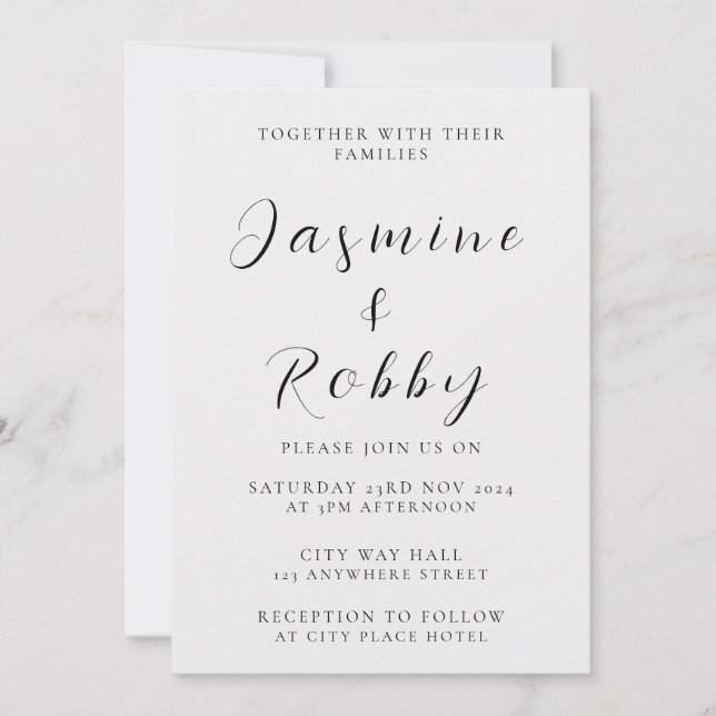 Faire-part de mariage élégant et minimal (Devant)