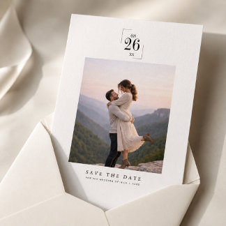 Faire-part de mariage élégant et minimaliste avec