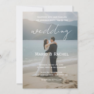 Faire-part de mariage élégant et moderne à noms mo