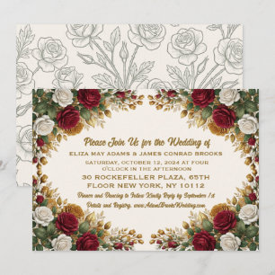 Faire-part de mariage élégant New York Rose