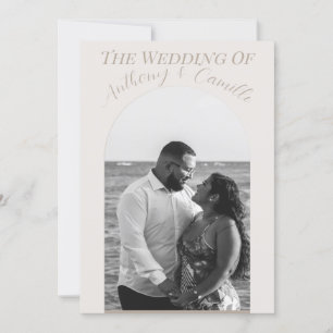 Faire-part de mariage élégant personnalisé avec ph