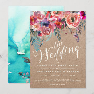 FAIRE-PART DE MARIAGE  Élégant printemps floral ru