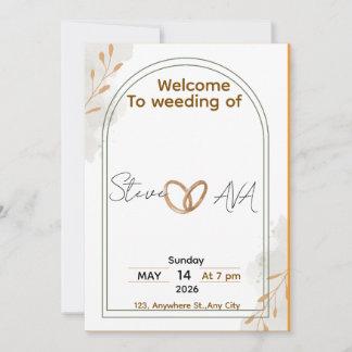 Faire-part de mariage élégant rustique