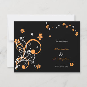 Faire-part de mariage élégant Tourbillons et Fleur