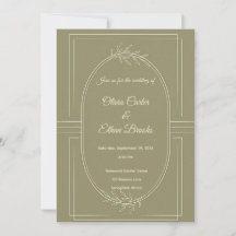 Faire-part de mariage élégant vert sauge
