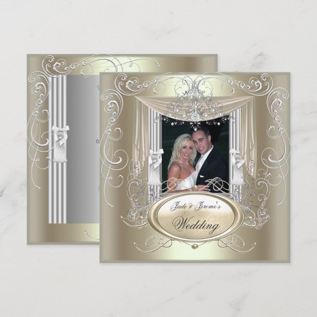 Faire-part de mariage élégants (Devant / Derrière)