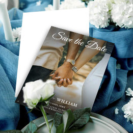 Faire-part de mariage élégants avec photo de sauve