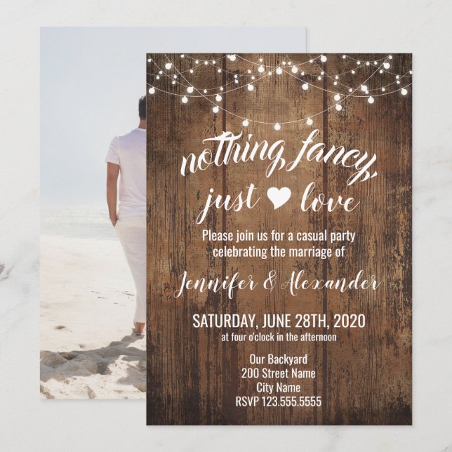 Faire-part de mariage Elopement (Devant / Derrière)