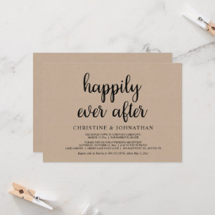 Faire-Part de Mariage Elopement Happily Ever After