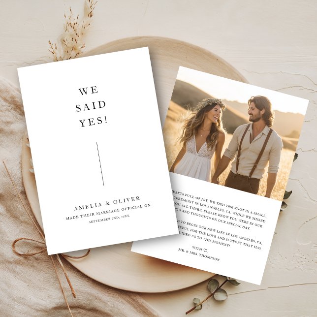 Faire-Part de Mariage Elopement Nous avons dit Oui (Créateur téléchargé)