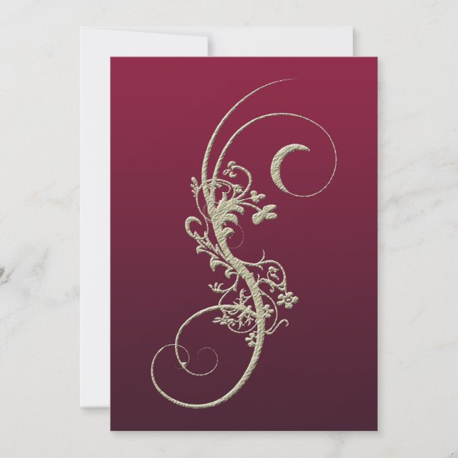 Faire-part de mariage Embossée Gold Faux (Devant)