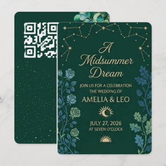 Faire-part de mariage Émeraude Céleste