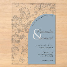 Faire-part de mariage en acrylique arqué à dessin