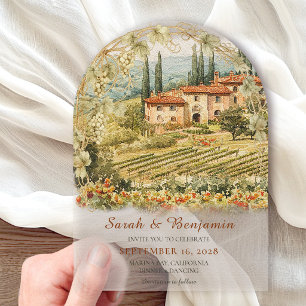 Faire-part de mariage en acrylique avec arche de v