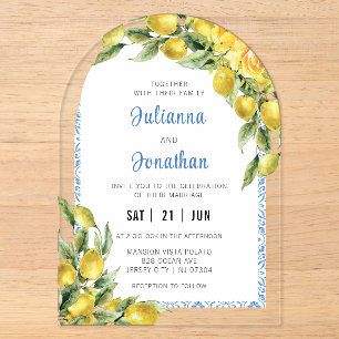 Faire-part de mariage en acrylique Citron Italien 