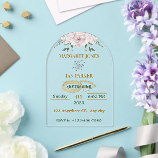 Faire-part de mariage en acrylique transparent à a