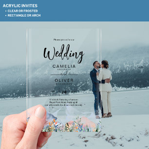 Faire-part de mariage en acrylique Zazzle Montagne