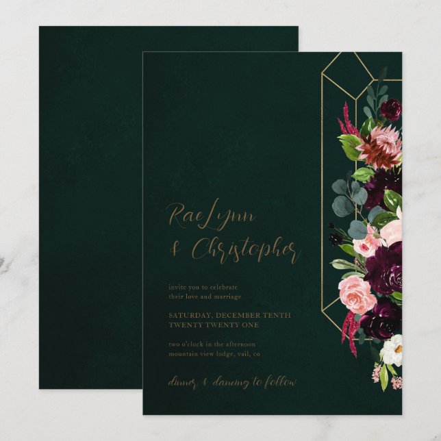 Faire-part de mariage en bijou (Devant / Derrière)