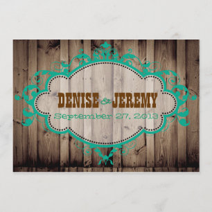 Faire-part de mariage en bois rustique